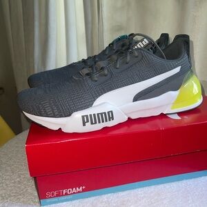 PUMA Cell Phase Lights Men's SZ 12 Sneakers Gry/Wht/Neon Comfort Cushioned New